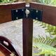 Table basse de bateau vintage pliante en bois et laiton
