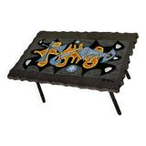 Jean Jaffeux enameled lava coffee table 1950