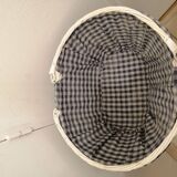 Vintage oval white wicker basket