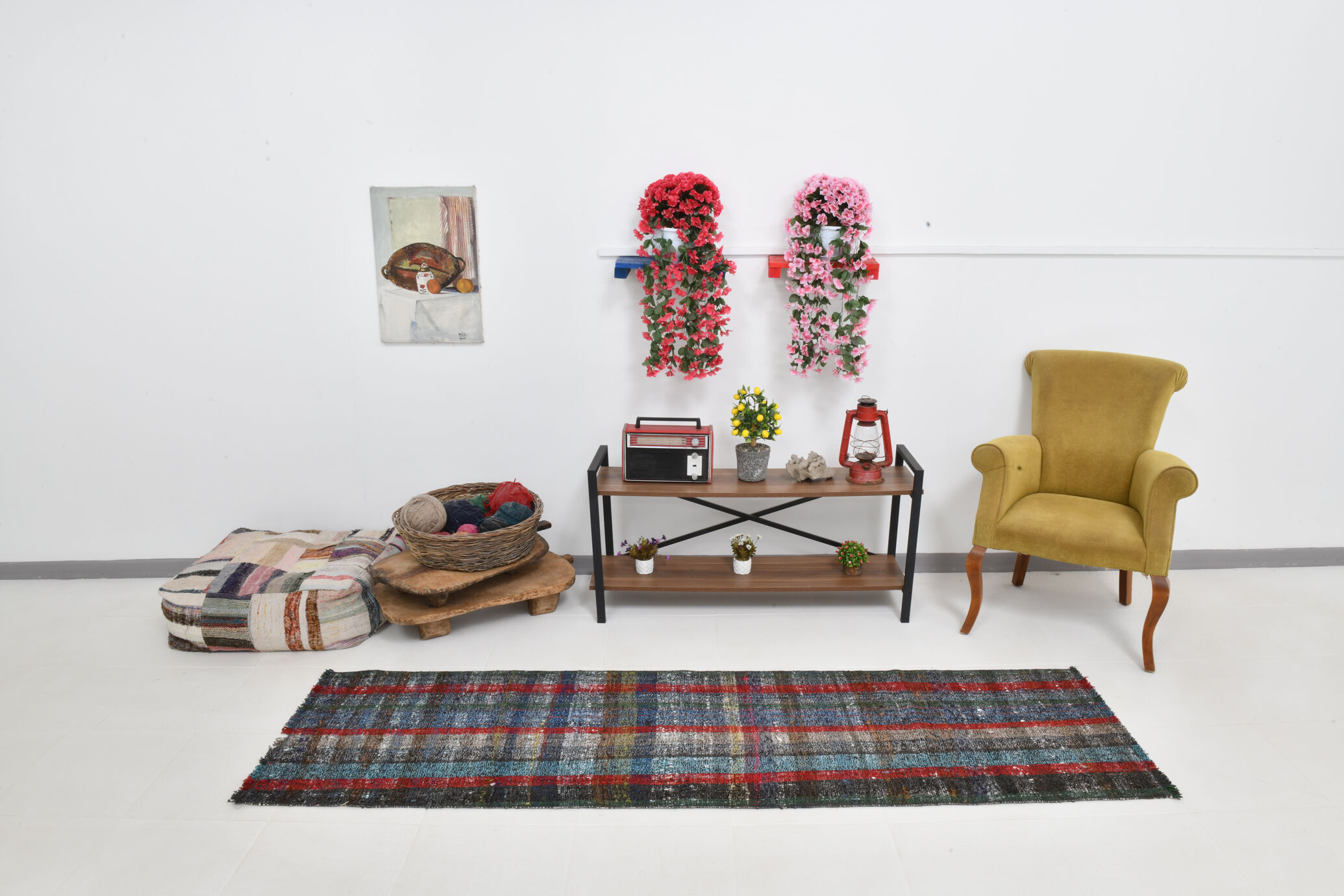 Flatweave Turkish runner rug 248x70cm