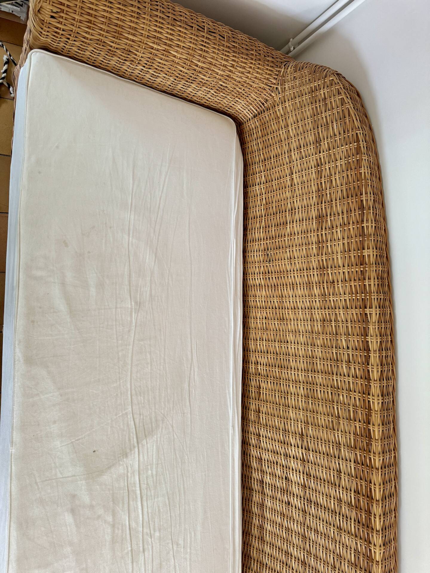 3 seater rattan sofa from Conran shop vintage