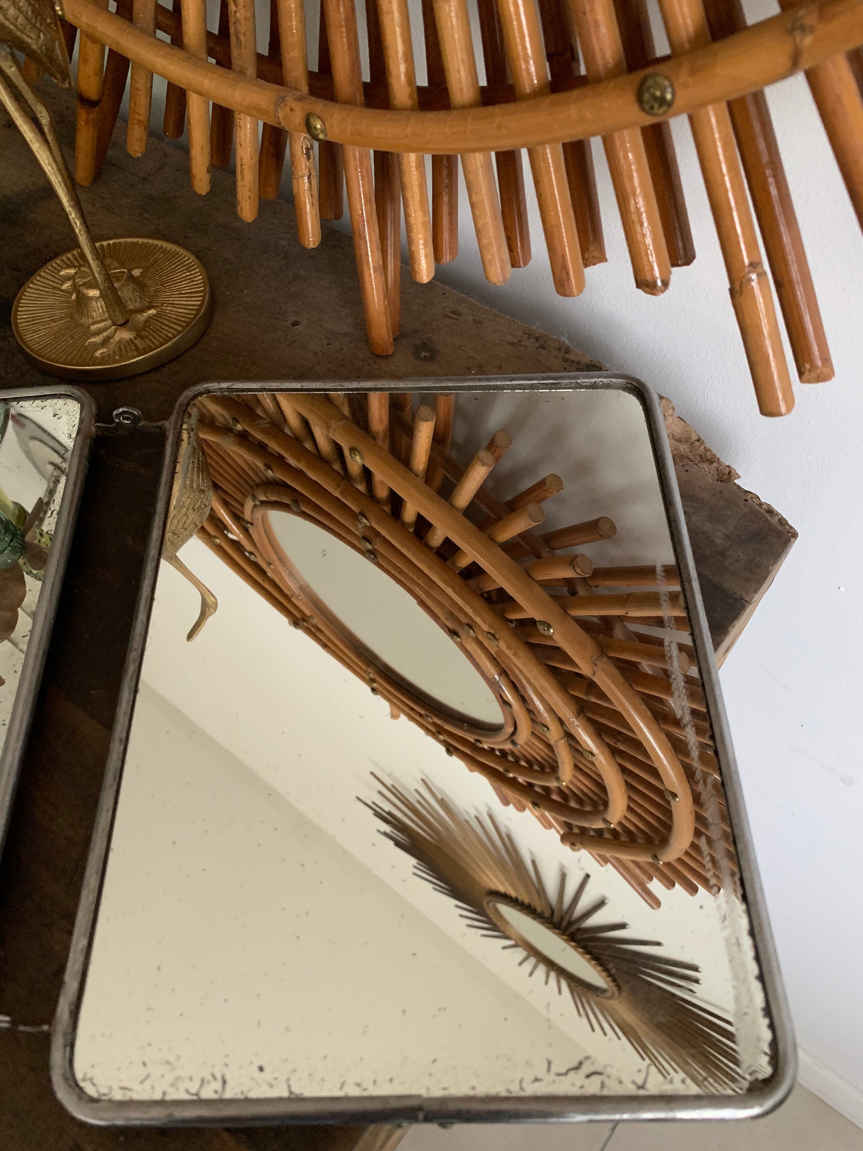 Vintage triptych barber mirror 24x59cm