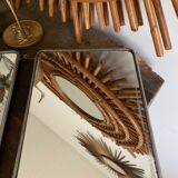 Vintage triptych barber mirror 24x59cm