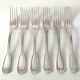 6 silver metal forks