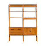 Rival 2 bay teak wall unit with 3 cabinets and 5 shelves by Brodrene Jatogs Norway, Kjell Riise, 196