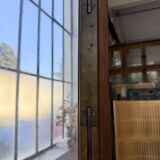 Old XL Napoleonic oak glass bookcase, 19th century