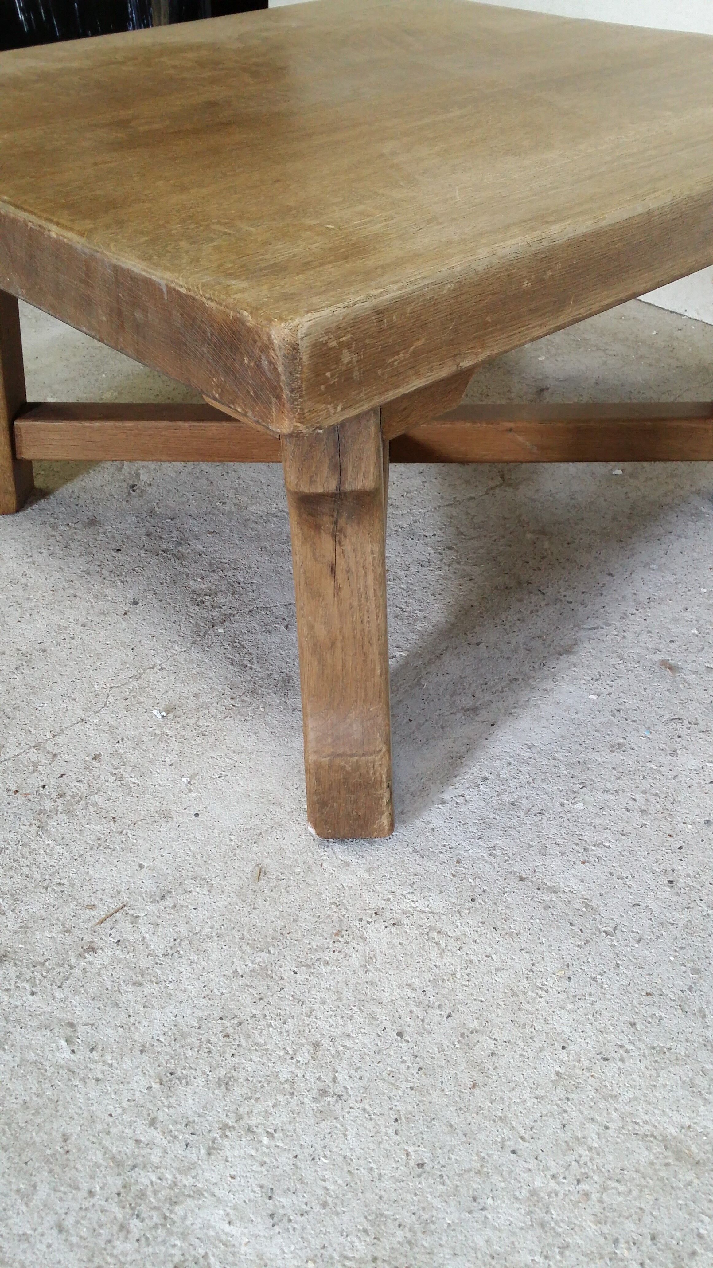 Coffee table in blond oak Netherlands 1970