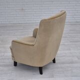 1970s, Danish highback armchair, original condition, furniture velour.