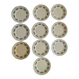 Lot of 10 old Badonviller Richelieu ironstone plates