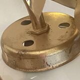 70s gold metal and opaline lamp