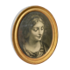 Cadre médaillon en bois dorée avec portrait