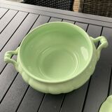 Soupière en faïence de Salins vert mint