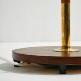 Teak and brass floor lamp