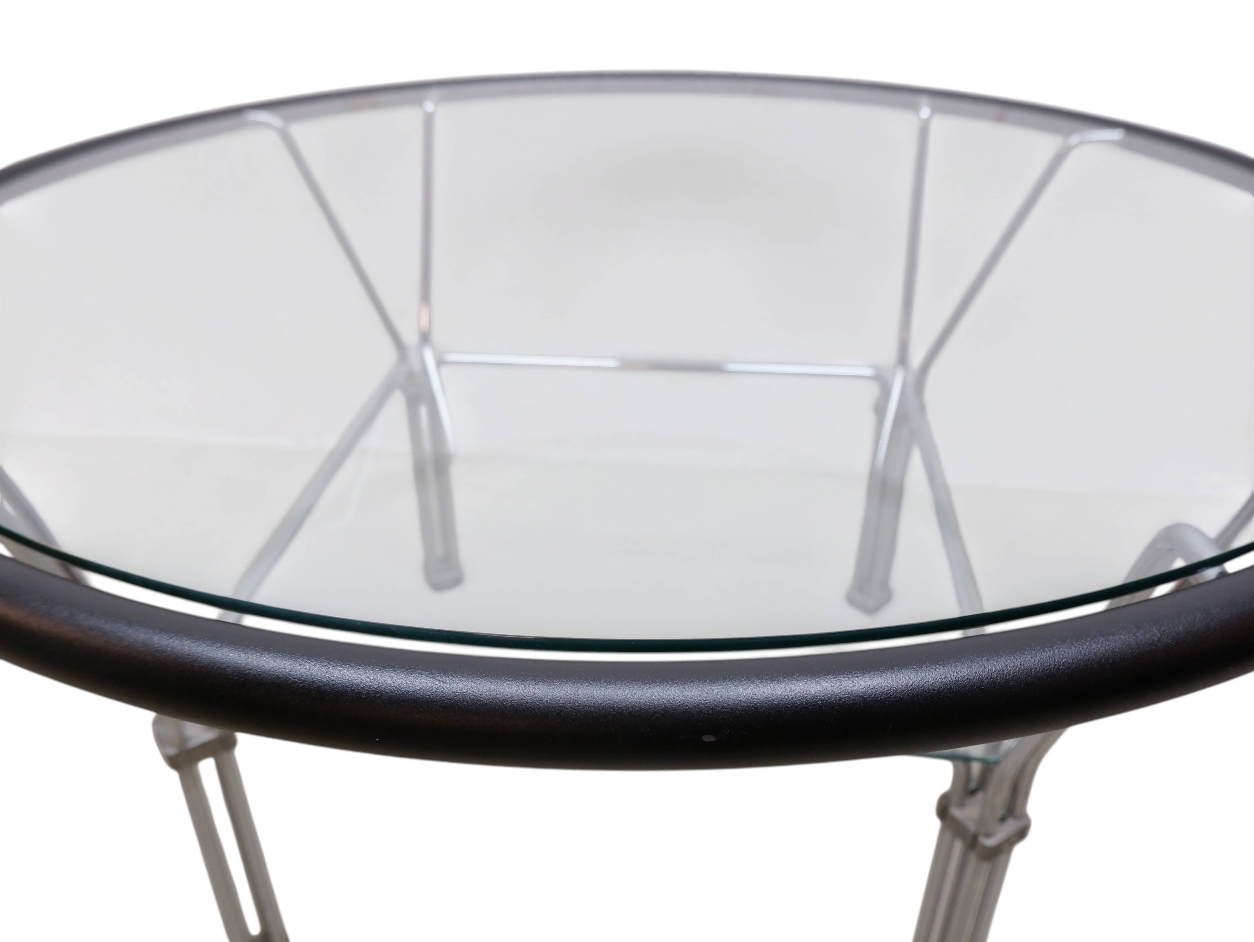 Table basse en verre industriel des années 1970