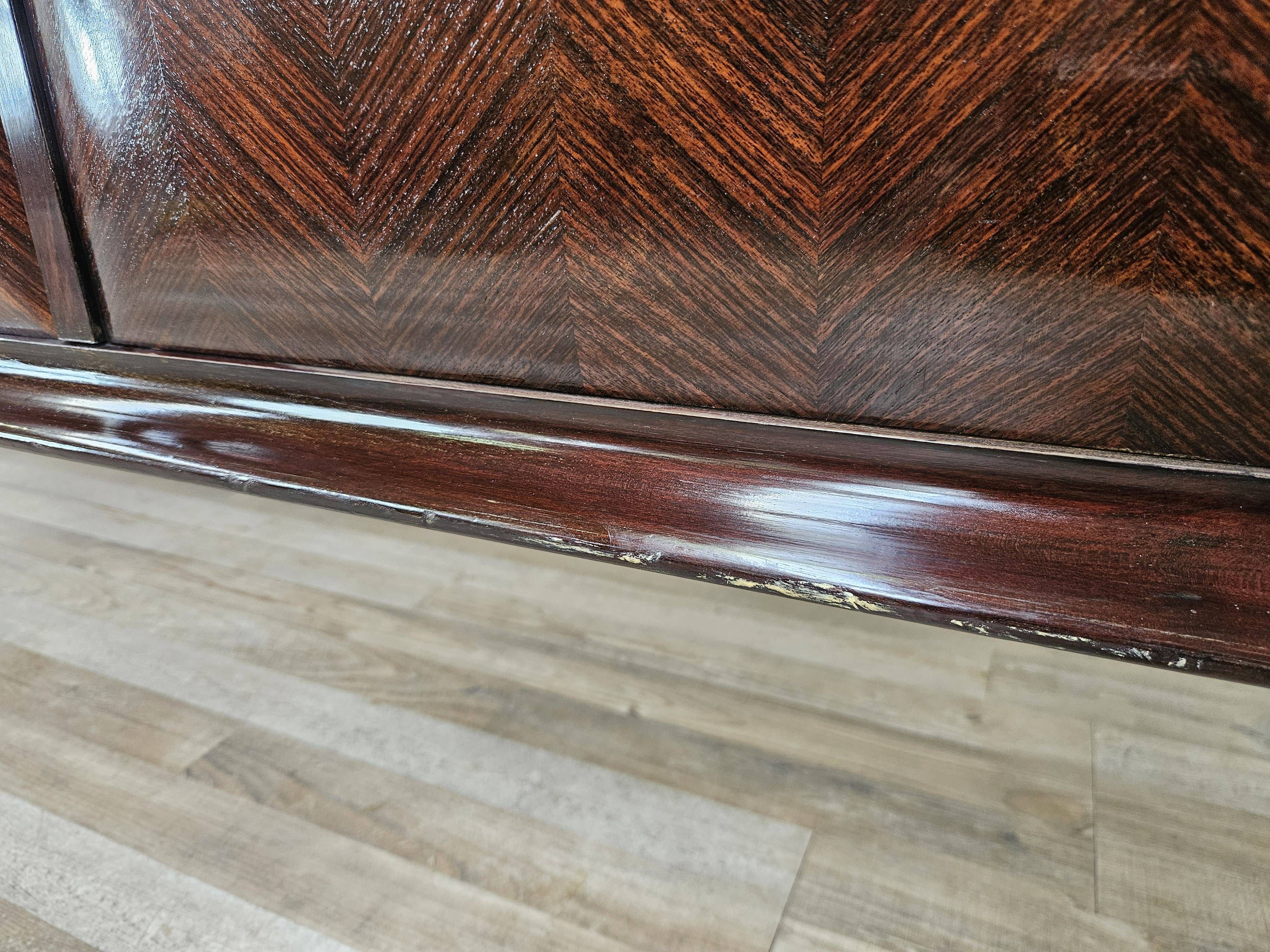 Mahogany sideboard with a glass top, 1960