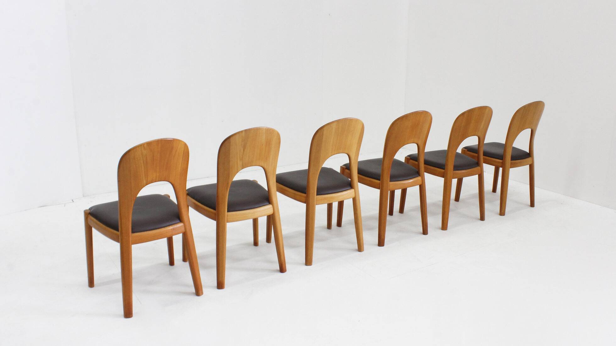 Vintage Danish teak dining chairs by Niels Koefoed set of 6