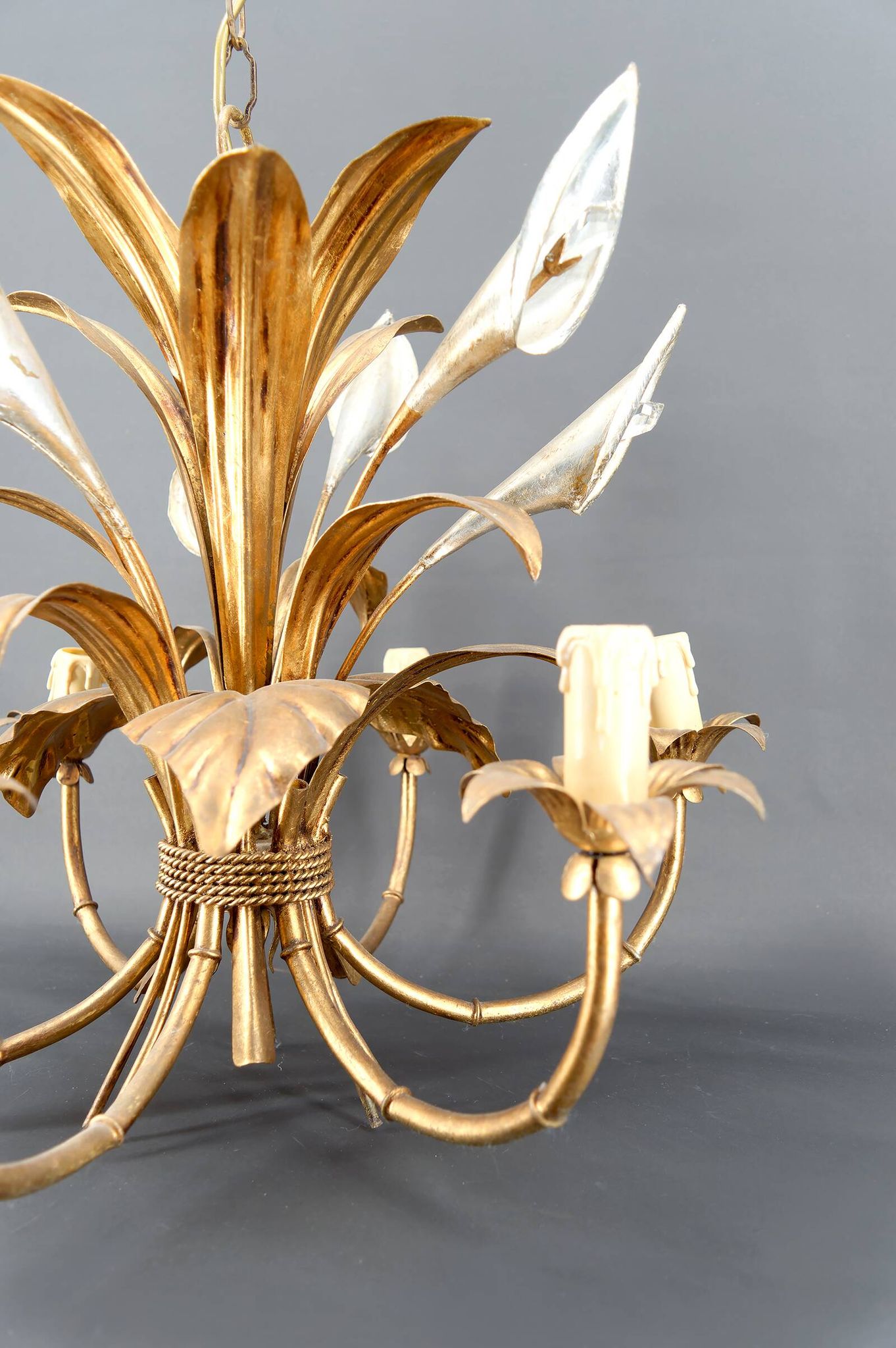 “Calla Lily” Chandelier by Hans Kögl, Hollywood Regency, c. 1970,