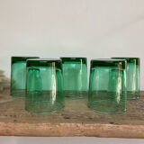 5 vintage emerald green glasses