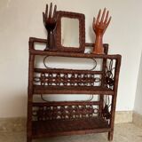 Vintage woven wicker shelf