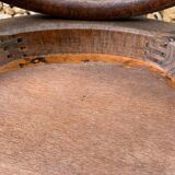 Curved wooden bistro stool