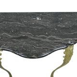 French Marble Console Ornate Brass Legs Baroque Style