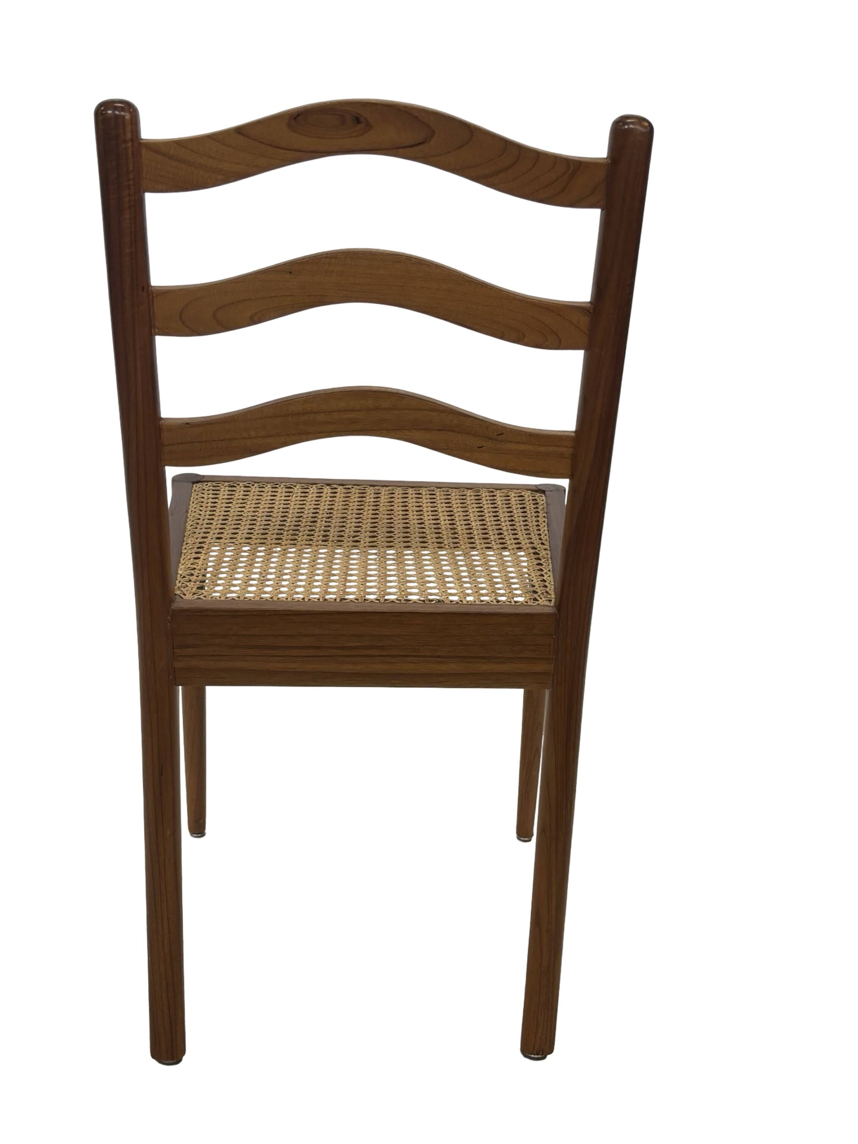 Vintage Teak Chair with Webbing - 1970s Design