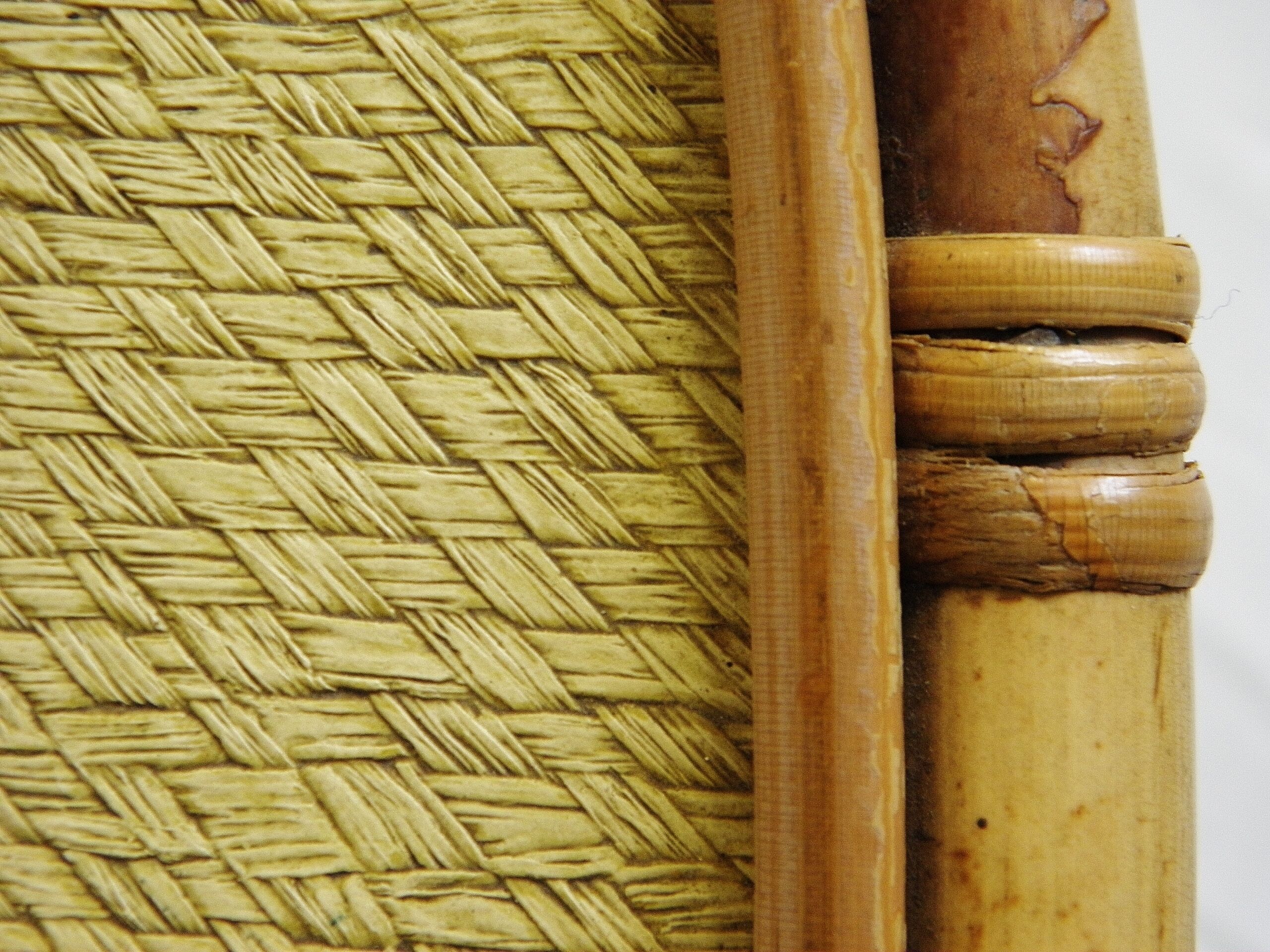 Tripod coffee table in rattan 1970s