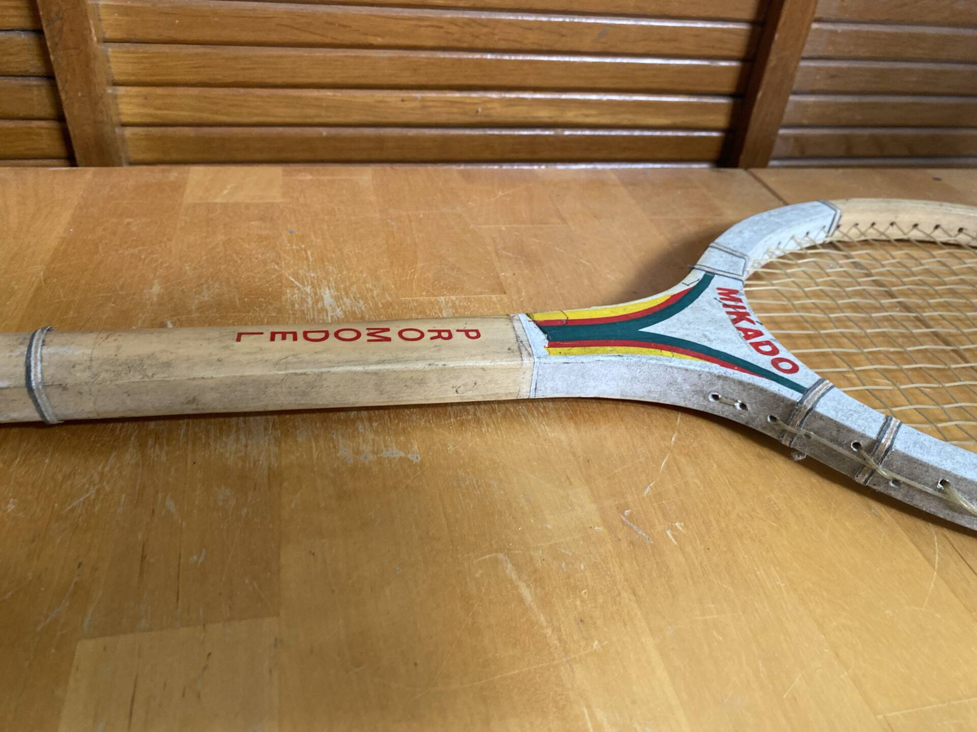 Vintage wooden tennis racket mikado promodel sports