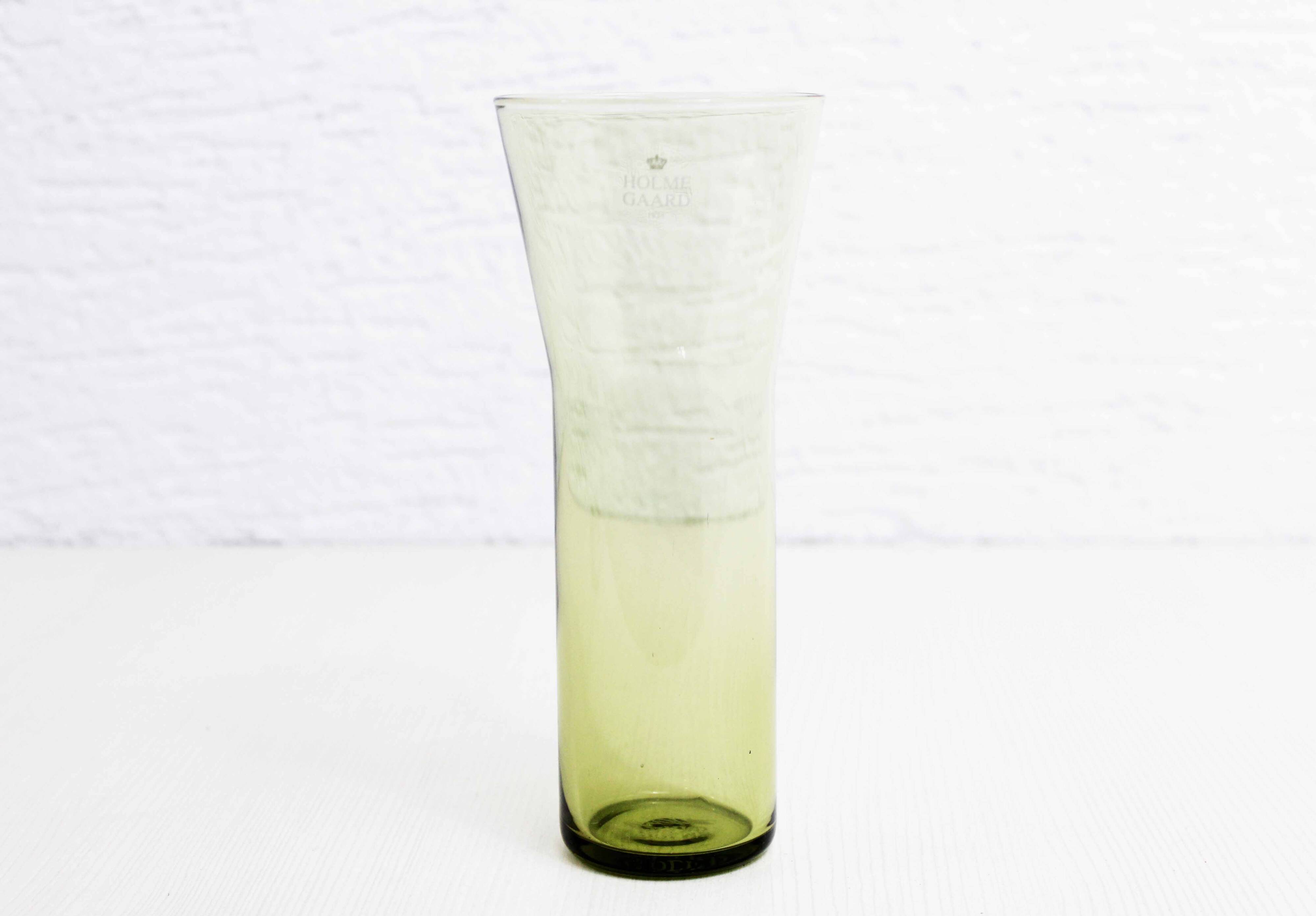 Scandinavian yellow glass vase Holmegaard
