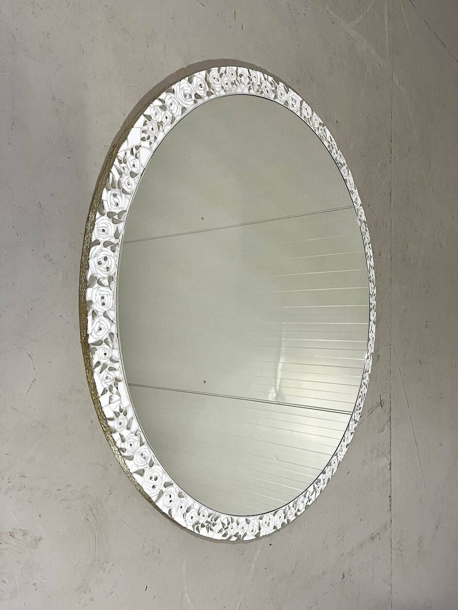 Berthold müller oerlinghausen large round mosaic mirror