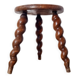 Modernist farm stool with screw legs