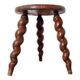 Modernist farm stool with screw legs