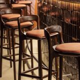 Solid wood bar stool