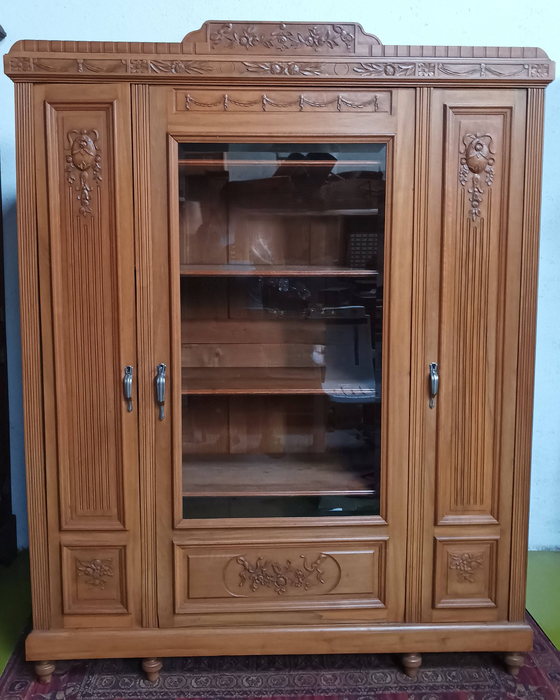 Art Deco walnut bookcase