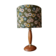 vintage Scandinavian table lamp with turned wood and Japanese lampshade
