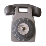 Wall telephone with dial with amplifier