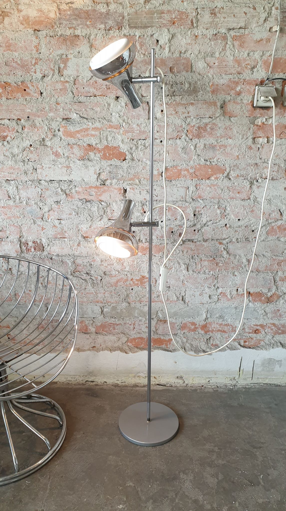 Vintage silver floor lamp, 1960s