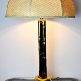 Faux bamboo brass lamp, Regency, France, 1970