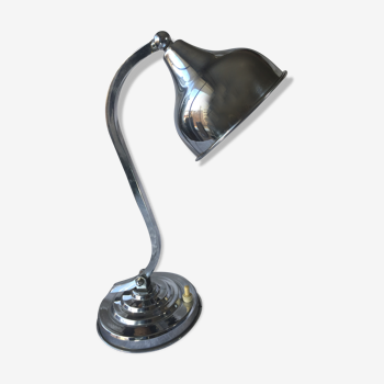 Lampe de bureau art déco  pivotante laiton chromé authentique 1930