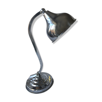 Lampe de bureau art déco  pivotante laiton chromé authentique 1930