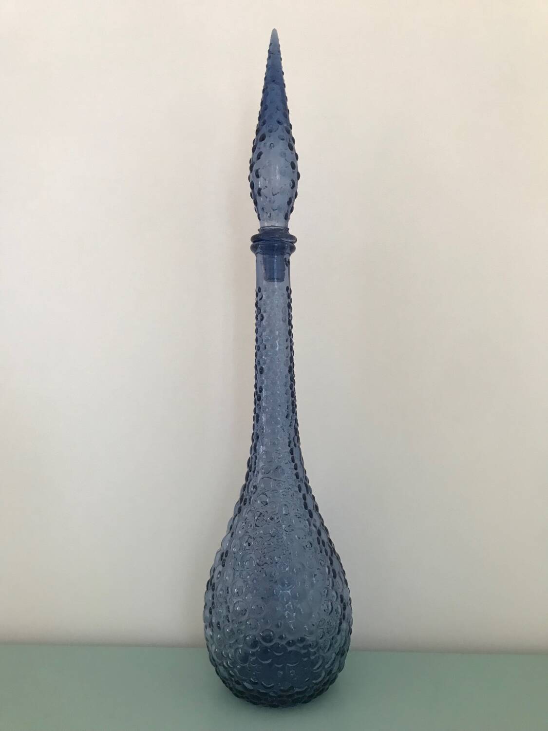 Carafe empoli purple mauve small bubbles hobnail