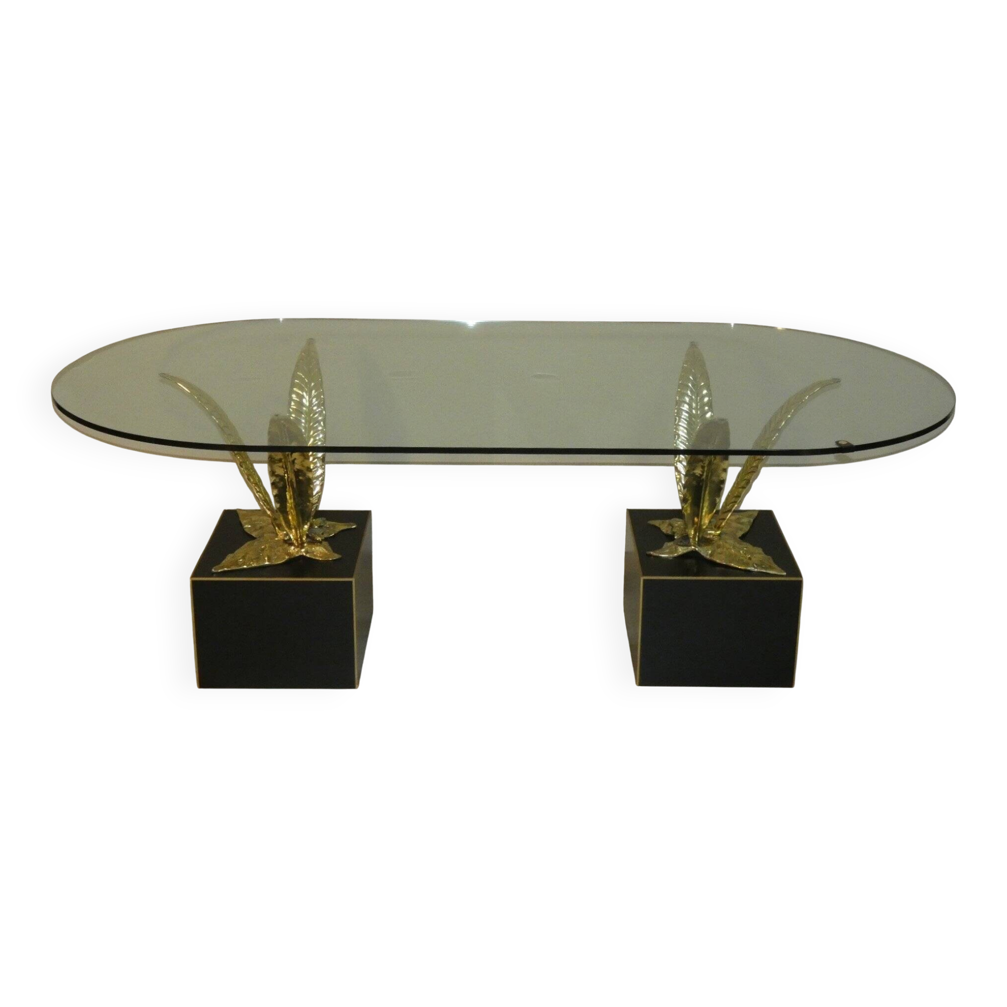 Bronze, brass and crystal table by Gianni Versace for Versace Home, Italy, 1980s.