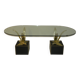 Bronze, brass and crystal table by Gianni Versace for Versace Home, Italy, 1980s.