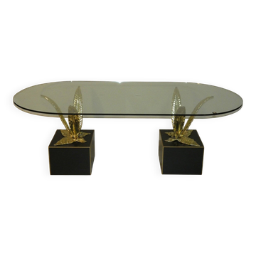Table en bronze, laiton et cristal de Gianni Versace pour Versace Home, Italie, années 80