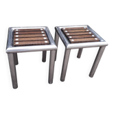 2 industrial-style side tables