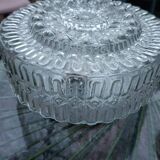 Plafonnier, applique vintage en verre moulé