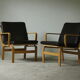 Pair of Mid Century Leather Armchairs by JOC Sweden, 1970's