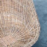 Wicker lounge chair in the style of Dirk Van Sliedregt for Rohé Noordwolde, Netherlands, 1960s.