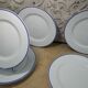 6 plates dessert Limoges Haviland Rochas filet bleu
