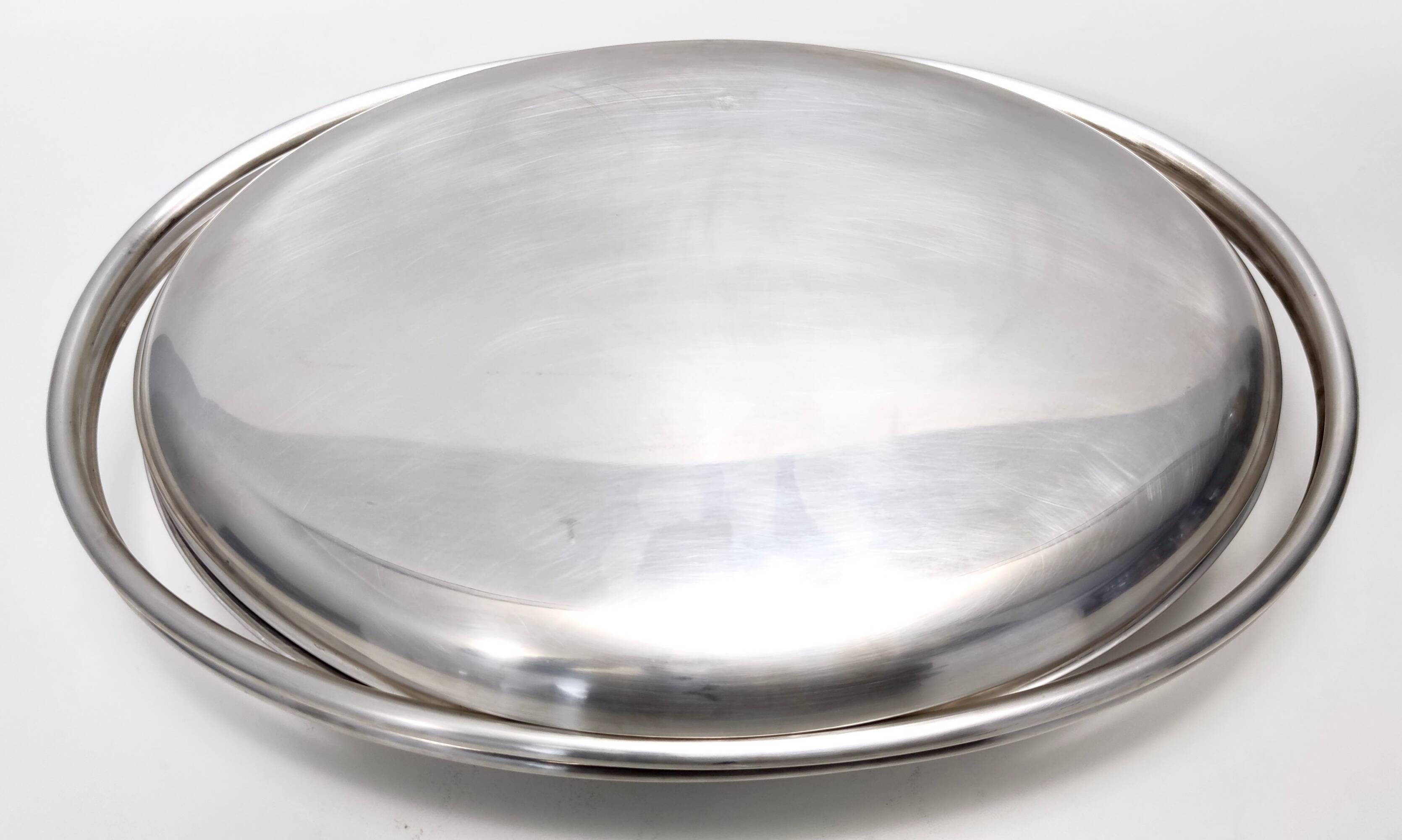 Lino Sabattini Silver-Plated Metal Serving Plate, Marked, Italy